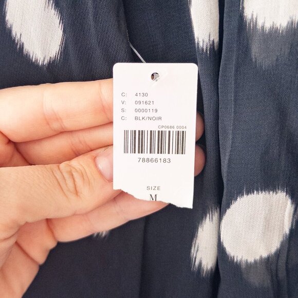 NWT Anthropologie Maeve Long-Sleeve Polka Dot Sheer Mini Dress, Size Medium - Picture 8 of 14